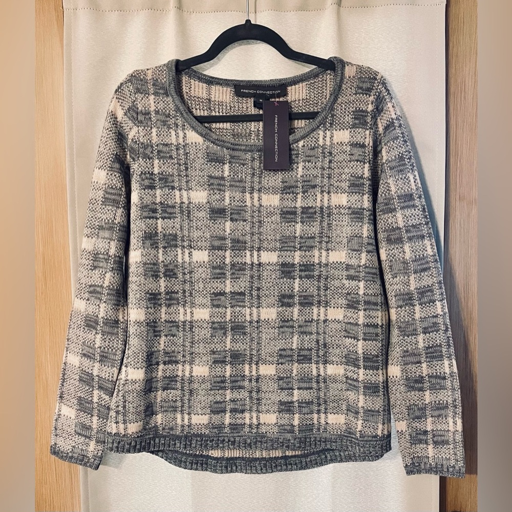 FRENCH CONNECTION Babysoft Dogtooth Sweater Medium